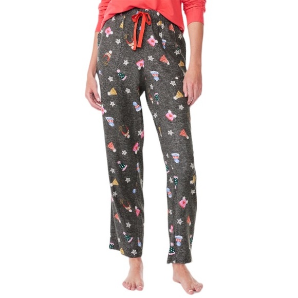 NWT Joyspun Women’s Pajama Christmas Sleep Pants (Grey Design / Multiple Sizes) - Picture 3 of 11